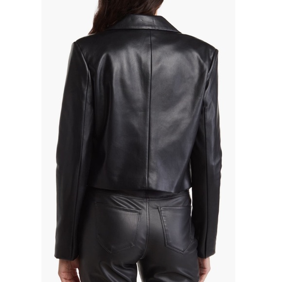Avec Les Filles faux leather double breasted crop jacket size medium - Picture 3 of 9
